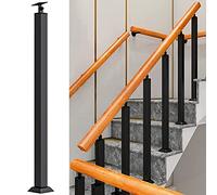 Barandilla de hierro forjado con kit instalación for escaleras, terrazas, porches y villas(Height 90cm/35inch)