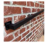 Barandilla de hierro forjado il 30-600 cm, barandilla de balcón para escaleras, montaje en pared cuadrada con kit de instalación (blanco, 80 cm de largo) - Barandilla de seguridad duradera