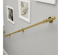 Barandilla de hierro forjado para escaleras de interior/exterior, barandilla de pared de metal dorado para niños, personas mayores y discapacitados, kit de seguridad para escaleras de loft, sistema de