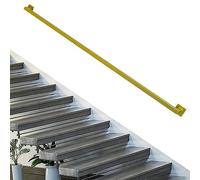 Barandilla de hierro galvanizado industrial para escaleras de 0 a 6,1 m, soporte de pared de 4,8 m, balaustre cuadrado dorado para uso en interiores y exteriores, barandilla de seguridad