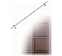 Barandilla de latón for estantes, valla protectora, juego de rieles for estante, barra decorativa de tubo redondo de aleación de aluminio(Silver,20.1in/51cm)