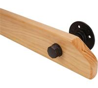 Barandilla de madera ajustable para escaleras de interior, antideslizante, con soportes negros fuertes, 30-140 cm de longitud, fácil instalación, seguro e il