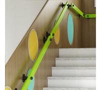 Barandilla de madera ajustable para escaleras de jardín para niños, pasamanos de seguridad para niños, color verde, montaje en pared, perfecto para niños discapacitados, seguro y duradero