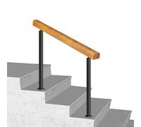 Barandilla de madera ajustable para exteriores de 3 a 4 escalones para porche delantero e interior de 35 pulgadas de altura, diseño de piquete para escalones seguros al aire libre