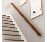Barandilla de madera antideslizante con soportes de 50 cm, elegante y segura, para pasillos de villa y loft y elegante barandilla de escalera