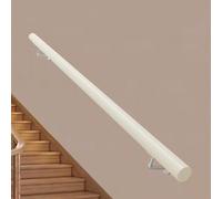 Barandilla de Madera de 15 pies para escaleras - Barandilla Redonda Blanca para Montaje en Pared para escaleras Interiores/Exteriores - Barra de Agarre Segura y Varilla de Soporte