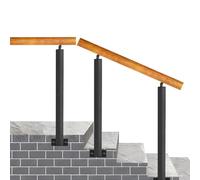 Barandilla De Madera Para Escaleras Escalones Interiores Y Exteriores - Barandilla De Escalera De Poste De Hierro Forjado De Metal, Barra De Soporte De Pasamanos Antideslizante Para Porche, Ajustable