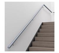 Barandilla de madera resistente de 2 m para montar en la pared, soporte para personas mayores y niños, juego completo en gris claro, solución segura y de seguridad para escaleras