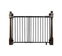 Barandilla de metal de verano y puerta de seguridad para bebés, se adapta a aberturas de 31 a 46 pulgadas de ancho, metal, para puertas y escaleras, puerta de 32.5 pulgadas de alto, color negro, talla