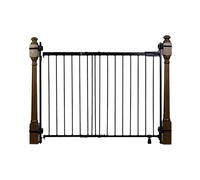 Barandilla de metal de verano y puerta de seguridad para bebés, se adapta a aberturas de 31 a 46 pulgadas de ancho, metal, para puertas y escaleras, puerta de 32.5 pulgadas de alto, color negro, talla