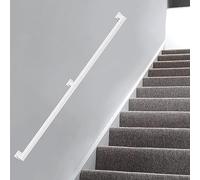 Barandilla de metal moderna de 1 a 20 pies, balaustres de hierro negro/blanco/dorado, montado en la pared para escaleras de interior/exterior, balcón, escalones, diseño duradero de hierro forjado