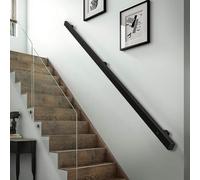 Barandilla de metal moderna para escaleras de 1 a 3 m, tubo cuadrado para escalones de interior/exterior, agarre antideslizante, hierro forjado duradero, elegante soporte de seguridad para el hogar
