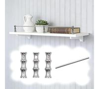 Barandilla de Metal para estantes de Cocina de 8 a 38 Pulgadas, barandilla Decorativa anticaída con 3 barrotes, Barra de Seguridad Plateada Ajustable para armarios Que Mejora la Seguridad en