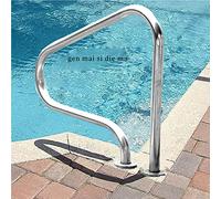 Barandilla de piscina de 31 x 31 pulgadas Barandilla de piscina de acero inoxidable 304, plateada, a prueba de óxido, barandilla de piscina humanizada, juego completo de accesorios (1 pieza)