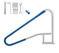 Barandilla de Piscina de Acero Inoxidable, pasamanos para Piscinas | Placa de suelo Quick-Mount - Cubierta antideslizante de agarre, mango de seguridad, capacidad de carga de 375 lb - Tamaño