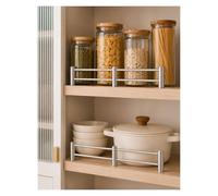 Barandilla de Protección para Estante de Acero Inoxidable 304, Valla de Seguridad con Doble Barra para Armario de Cocina, Despensa, Librería, Estantería y Almacenaje(2 Pack,40cm/15.7in)