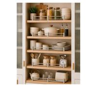 Barandilla de Protección para Estante de Acero Inoxidable 304, Valla de Seguridad con Doble Barra para Armario de Cocina, Despensa, Librería, Estantería y Almacenaje(5 Pack,26cm/10.2in)