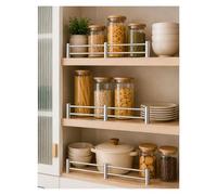 Barandilla de Protección para Estante de Acero Inoxidable 304, Valla de Seguridad con Doble Barra para Armario de Cocina, Despensa, Librería, Estantería y Almacenaje(3 Pack,28cm/11.0in)