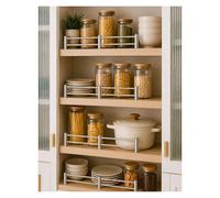 Barandilla de Protección para Estante de Acero Inoxidable 304, Valla de Seguridad con Doble Barra para Armario de Cocina, Despensa, Librería, Estantería y Almacenaje(4 Pack,28cm/11.0in)