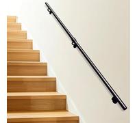 Barandilla de seguridad de metal para escaleras, 210 cm de largo, ajustable de 1 m a 4,5 m, uso en interiores y exteriores, diseño redondo para escalones y balcones, barandilla duradera y elegante