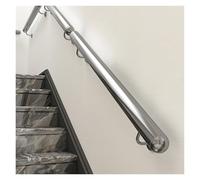 Barandilla de Seguridad for escaleras de Acero Inoxidable Redonda de Montaje en Pared for Uso en Interiores sobre Madera y hormigón.(Silver,510cm(16.5ft))