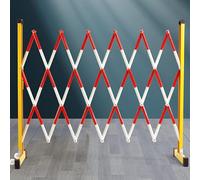 Barandilla de tráfico portátil con ruedas - Barrera de construcción amarilla retráctil, 1,5 x 2,5 m, valla de seguridad para exteriores para control de multitudes y protección del sitio