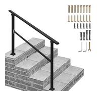 Barandilla de transición ajustable de 4 escalones, antideslizante, para escalones de hormigón, riel de soporte de seguridad, 150 cm, fácil instalación y diseño duradero