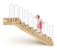 Barandilla de transición de hierro forjado negro en forma de U de 30 a 100 cm, para uso en interiores y exteriores, elegante balaustre para escaleras y patios, riel de seguridad y apoyo