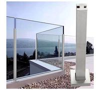 Barandilla de vidrio postes de la cerca, Kit de barandilla de vidrio con ranuras for escaleras, plataformas, terrazas y jardines, soportes transparentes for vallas.(Middle Post,60cm/23.6inch High)