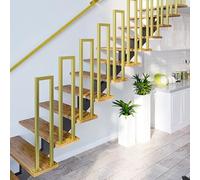 Barandilla dorada para cocinas exteriores, barandilla de seguridad en forma de U de tubo cuadrado para escalones de estaciones de barbacoa, entradas de plataformas de parrilla