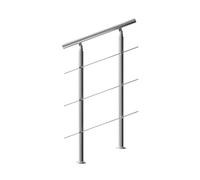 Barandilla escalera acero inoxidable 80cm 3 travesaños