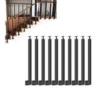 Barandilla Escalera Ajustables de 270 °,Pasamanos de Escalera Montaje Lateral con Base de Soporte Plano,Postes de Balaustre de Escalera para Cubierta de Balcón(Size:95cm/37.4in,Color:10 Pack)