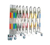 Barandilla extensible de acero inoxidable con ruedas, ideal para caminos, jardines y escuelas, barrera de seguridad para eventos y reuniones