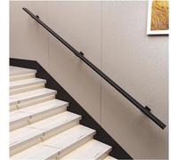 Barandilla flotante para escaleras Barandilla de hierro dorada/negra, barandilla de seguridad de tubo rectangular montada en la pared for niños/ancianos(Nero,250cm)