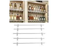 Barandilla for estante, 5 paquetes de juegos de rieles for botellero, barandillas decorativas de aleación de aluminio (8 12 17 31 34 36 47), barras de estante de repuesto(Silver,51cm/20.1in)