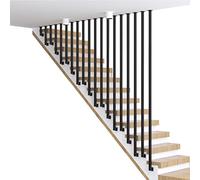 Barandilla industrial de metal negro en forma de L de hierro para uso en interiores y exteriores, barandilla de pared, protector de escalera para ático y pasillo