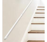 Barandilla Industrial para Escaleras 1ft-20ft Barandilla de Pared Antideslizante con Varilla de Soporte, Barandilla Blanca de Metal/Hierro Forjado para Interiores Exteriores(300cm)