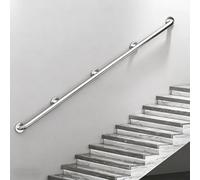 Barandilla Industrial para Escaleras, Pasamanos de Acero Inoxidable 304, Soporte de Tubo Redondo de 32 mm, Capacidad de Carga de 400 Kg, para Pasillos Sótanos(350cm/11.4ft)