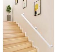 Barandilla moderna de hierro forjado blanco duradero para escalones de interior/exterior, barra de agarre de seguridad, barandilla, diseño de tubo cuadrado (510 cm)