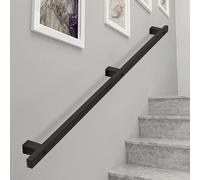 Barandilla moderna de metal il 1 m, 1,5 m, 2 m, 2,5 m, 3 m - Kit completo con barra de agarre para escalones interiores y exteriores - Solución duradera de montaje en pared