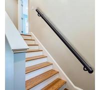 Barandilla moderna de pared para escaleras, 270 cm, para interiores y exteriores, con agarre antideslizante para mayor seguridad, kit completo de barandilla de porche, diseño redondo para una fácil