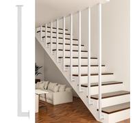 Barandilla moderna mate para escaleras, hierro forjado resistente en forma de L, 9 m de suelo a techo, elegante diseño de tubo cuadrado para lofts y villas