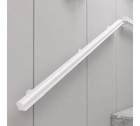Barandilla Moderna para Escaleras Interiores, Kit de Pasamanos y Barra de Apoyo de Madera para Escaleras, Soporte Metálico, para Barras, Lofts, Pasillos(White,500cm/196.8in)