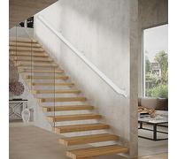 Barandilla moderna para escalones de interior/exterior, kit de soporte de metal blanco para balaustradas de hierro seguras para pasillos, diseño duradero y elegante