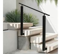 Barandilla para escaleras, 100 cm, pasamanos para exterior e interior con 2 postes, ángulo ajustable, barandilla de entrada, barandilla de metal para escaleras, balcones, terrazas, porches, color