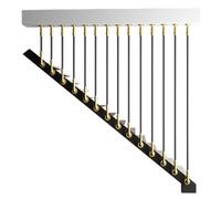 Barandilla para escaleras, barandilla industrial, barandilla de seguridad tipo L, barra de sujeción antideslizante, barandilla de techo para escaleras interiores. (130cm 1PS)