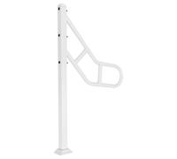 Barandilla para escaleras, montaje en pared, riel de mano, protección contra caídas, pasamanos de seguridad, pasamanos en forma de U, acero al carbono, color blanco, para exteriores, terraza, balcón