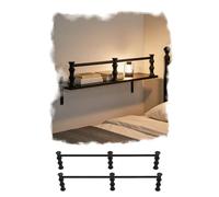 Barandilla para Estantes 2 Pcs Rieles de Latón para Estanterías, Barra Antivuelco para Cocinas y Expositivos Minoristas, Barra Larga de Seguridad para Libreros y Armarios(Black,30cm/11.8in)