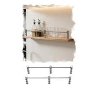 Barandilla para Estantes 2 Pcs Rieles de Latón para Estanterías, Barra Antivuelco para Cocinas y Expositivos Minoristas, Barra Larga de Seguridad para Libreros y Armarios(Silver,16cm/6.3in)