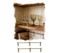 Barandilla para Estantes 2 Pcs Rieles de Latón para Estanterías, Barra Antivuelco para Cocinas y Expositivos Minoristas, Barra Larga de Seguridad para Libreros y Armarios(Gold,78cm/30.7in)